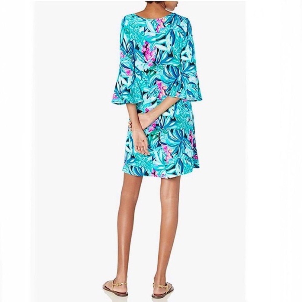 Lilly Pulitzer Ophelia Swing Dress Maldives Green Hype It Up - Picture 3 of 9